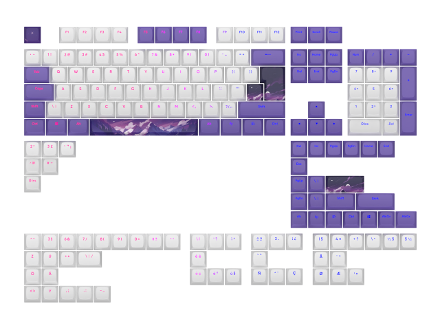 Keycaps Dark Project - Violet Horizons PBT - ANSI & ISO 