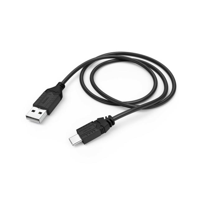 Кабел HAMA USB-A мъжко - USB-C мъжко за зареждане на SONY PS5, 0.75 m, Черен 