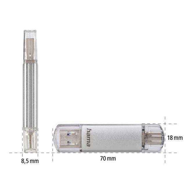 USB памет HAMA Тип USB-C/ USB-A 3.0 Laeta, 16GB, 40Mb/s 