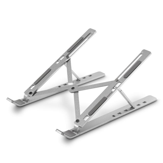 Hama "Aluminium" Laptop Stand, 6-stage Tilt, Folding, up to 40 cm (15.6"), silve 