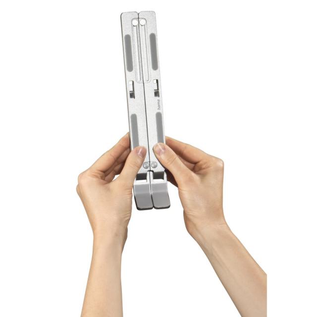 Hama "Aluminium" Laptop Stand, 6-stage Tilt, Folding, up to 40 cm (15.6"), silve 