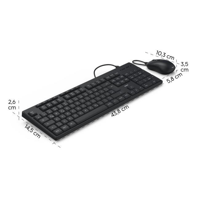 Hama Cable Keyboard/Mouse Set CKM-200, 173054 