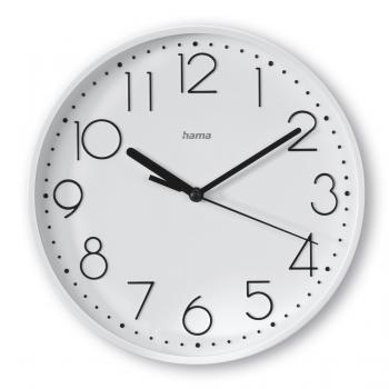 Hama "Salina" Wall Clock, Ø 22 cm, No Ticking, white