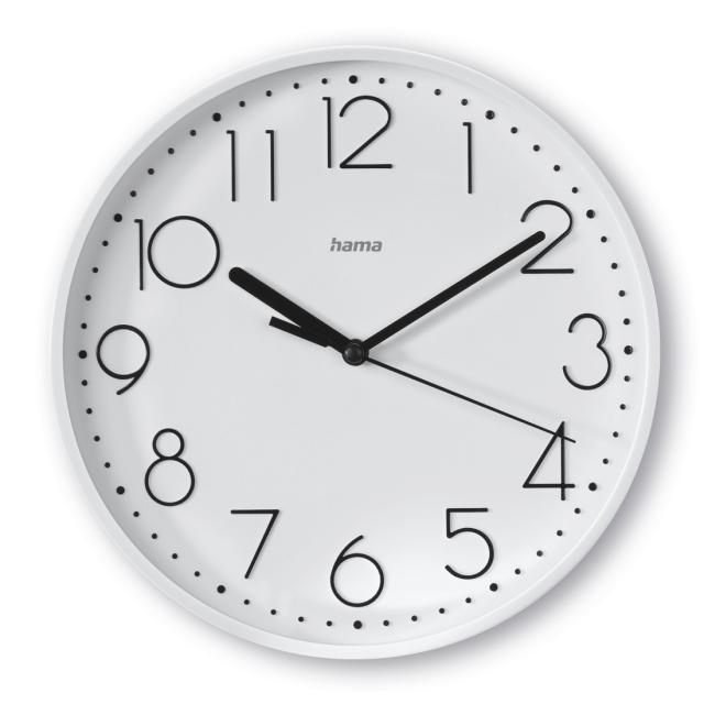 Hama "Salina" Wall Clock, Ø 22 cm, No Ticking, white 