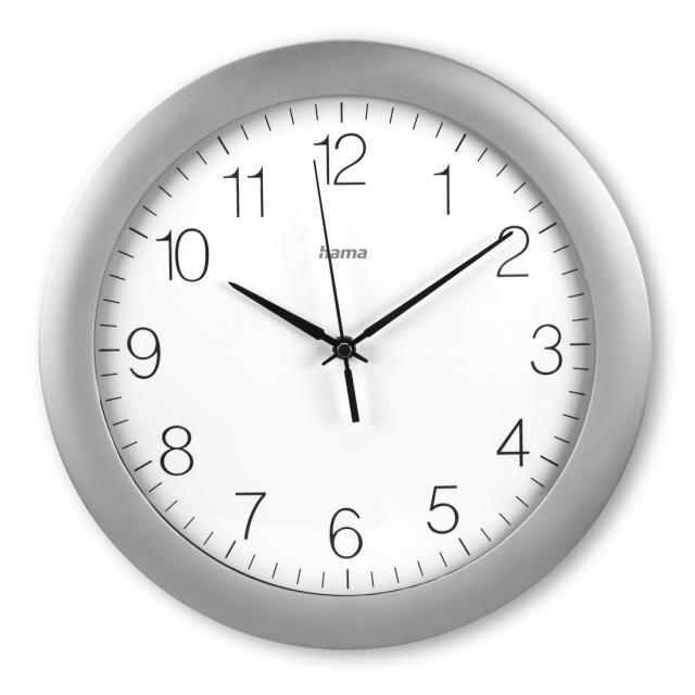 Hama "Tenerife" DCF Radio Wall Clock, Ø 30 cm, silver 