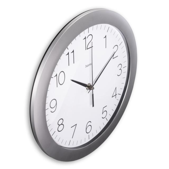 Hama "Tenerife" DCF Radio Wall Clock, Ø 30 cm, silver 