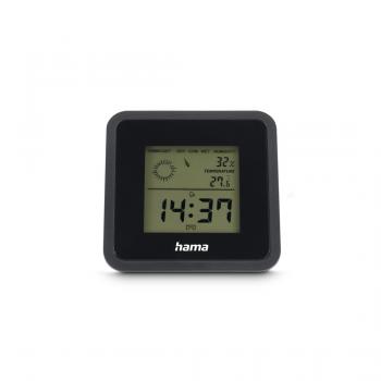 Hama "Borneo" Thermometer and Hygrometer, Digital, For Indoors, black