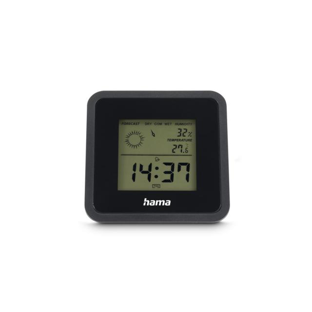 Hama "Borneo" Thermometer and Hygrometer, Digital, For Indoors, black 