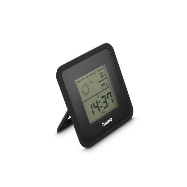 Hama "Borneo" Thermometer and Hygrometer, Digital, For Indoors, black 