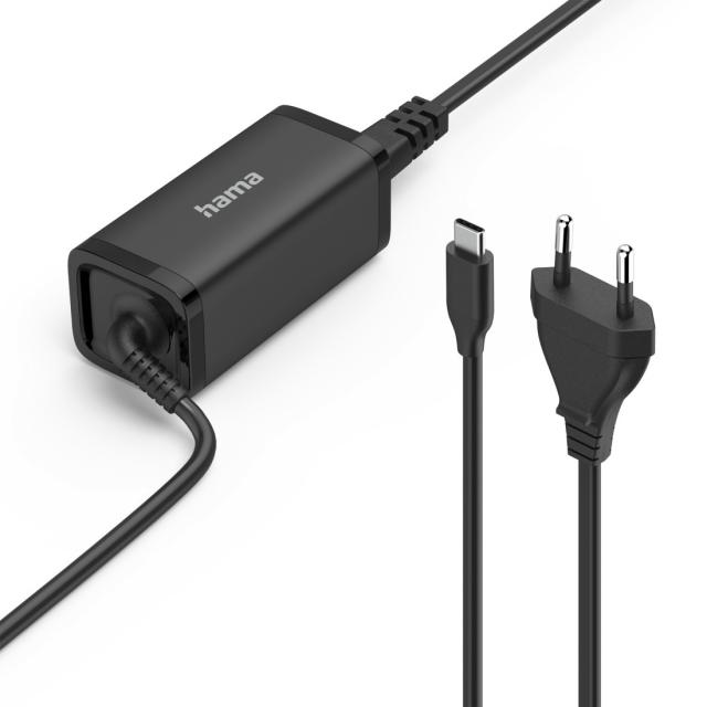 Hama Universal USB-C Notebook Power Supply Unit, GaN, Power Del. (PD), 5-20V/45W 