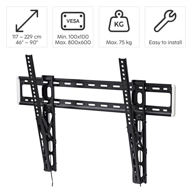 Hama TV Wall Bracket, Tilt, 254 cm (100") up to 75 kg, 220818 