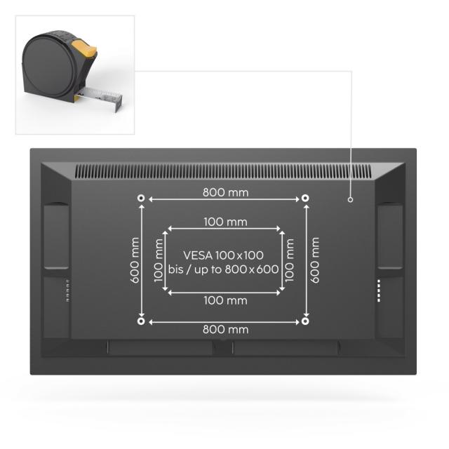 Стенна стойка за TV Hama, 254 см (100") до 75 кг, 220818 