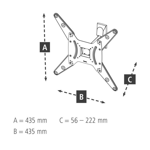 Hama TV Wall Bracket, Swivel, Tilt, 165 cm (65") up to 20 kg 