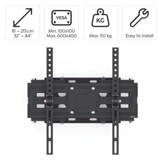 Стенна стойка за TV HAMA, 213 см (84") до 50 кг, 220831 