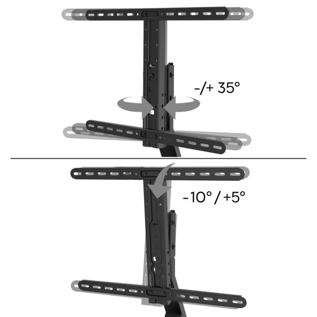 Hama TV Stand, Swivel, Tilt, Height-adjustable, 165 cm (65") up to 40 kg, 220869 