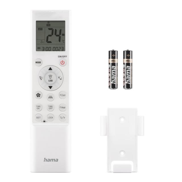 Hama Universal Remote Control for Air-Conditioning Systems and Units, Infra-Red, Wall Bracket 