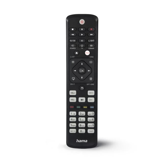 Hama Universal Remote Control for Philips TVs, IR, Teachable, Illuminating Butto 