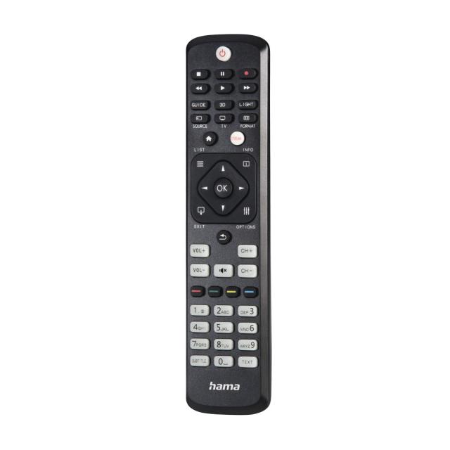 Hama Universal Remote Control for Philips TVs, IR, Teachable, Illuminating Butto 