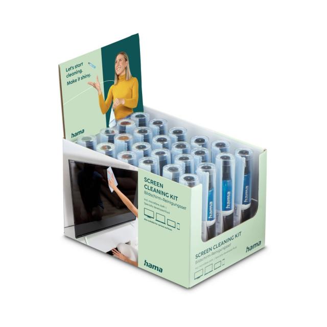 Hama Screen Cleaner, Spray + Cleaning Cloth, 15 ml, TV + Office, 24 Pcs in Display, price for 1 pcs., 221092 