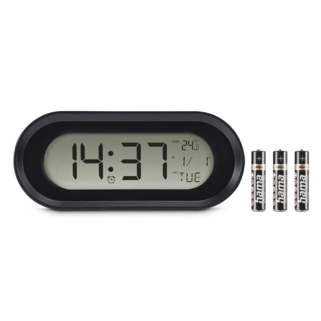 Hama "Samos" Digital Alarm Clock, LCD, black 