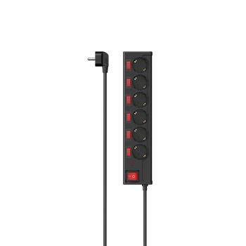 Hama Power Strip, 6-Way, Overvoltage Protection, Individually Switchable, 1.4 m, 223158