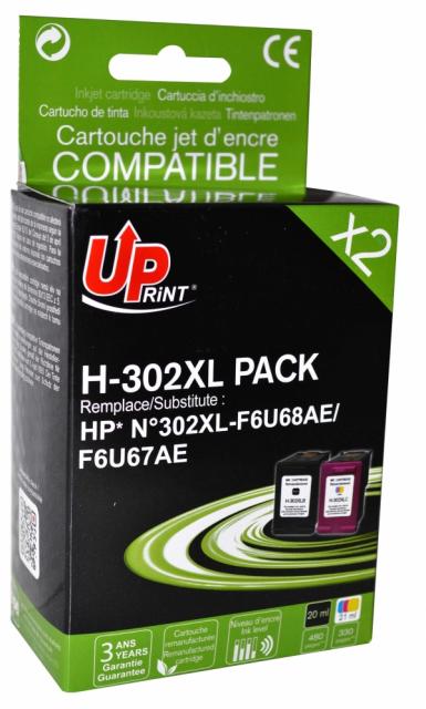 Мастилница UPRINT комплект HP 302XL BK+CL,F6U68AE+F6U67AE, DJ 1110 AiO/2130 AiO/3630 AiO/4650 AiO 