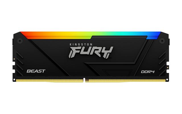 Памет Kingston FURY Beast Black RGB 16GB(2x8GB) DDR4 2666MHz KF426C16BBK2/16 