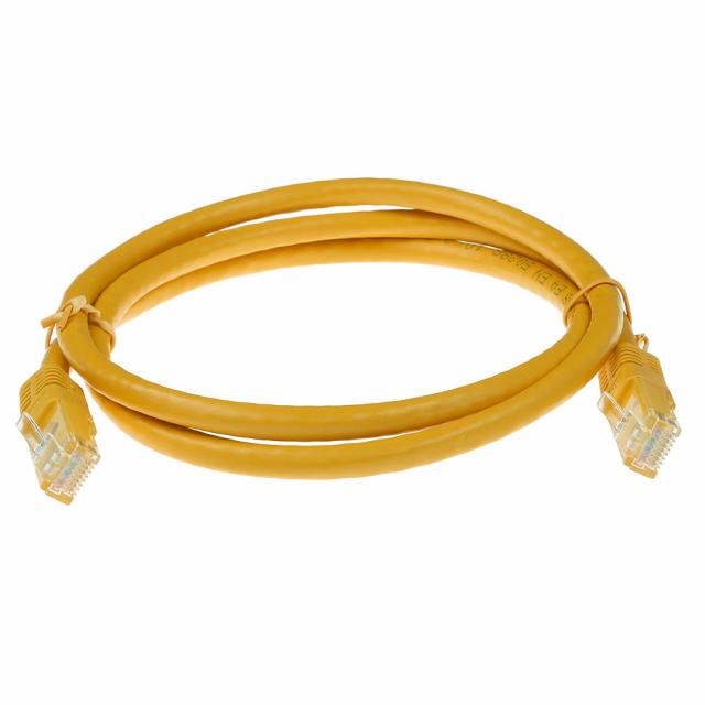 Yellow 0.5 meter U/UTP CAT6 patch cable with RJ45 connectors 