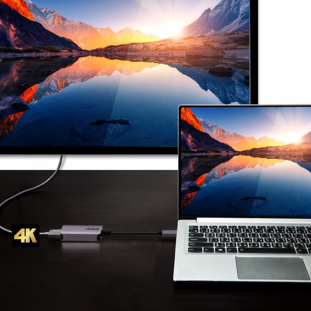 Адаптер ATEN UC3008A1, USB-C мъжко - HDMI женско, 4K, Черен 
