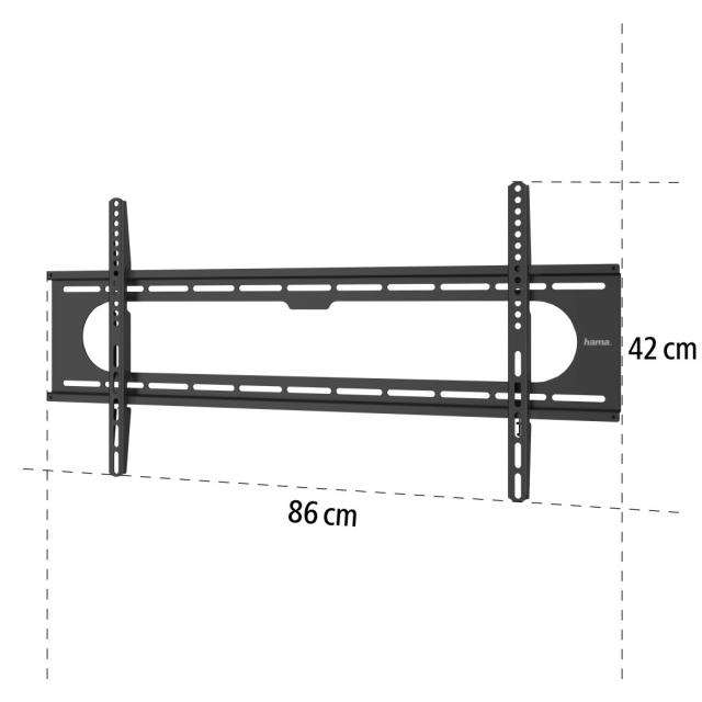 Стенна стойка за TV Hama Ultraslim FIX, 90", 220842 