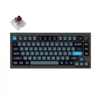 Keyboard Keychron Q1 Pro Black-Blue QMK TKL K Pro Brown Switch RGB LED PBT