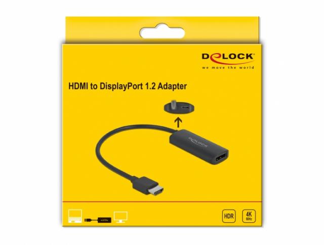 Delock Adapter HDMI-A male to DisplayPort female 4K 60 Hz 