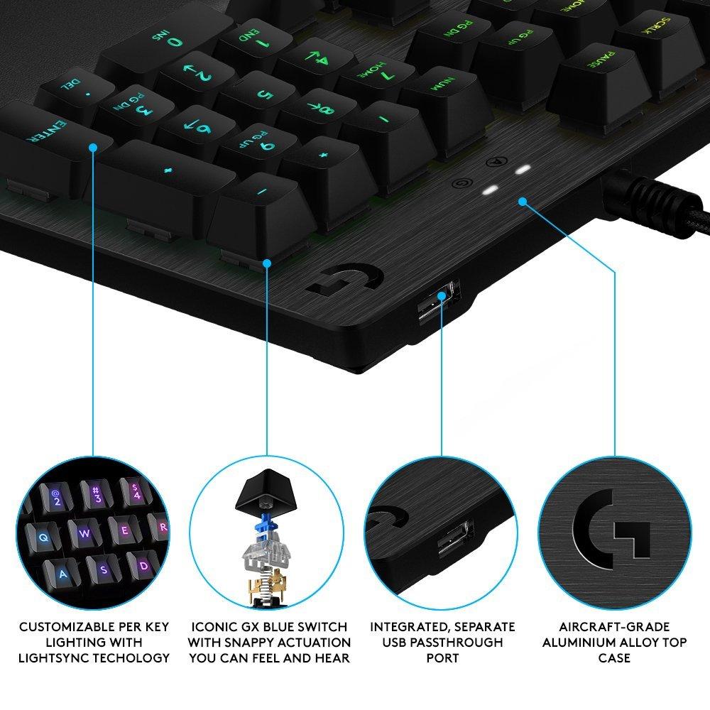 Logitech G513 Carbon Lightsync RGB high quality Mechanical Gaming Keyboard w/ GX Brown Switch