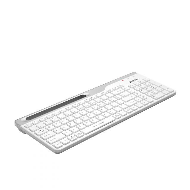 Wireless Keyboard A4TECH FBK25, Bluetooth & 2.4G, White, Smartphone Cradle 