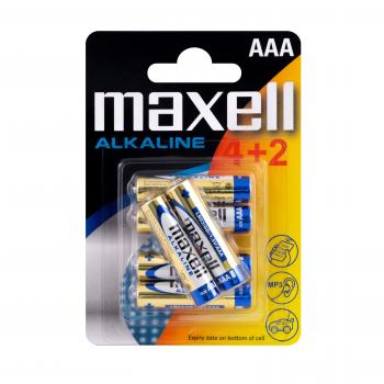 MAXELL Alkaline Batteries AA - LR03 - 4+2 = 6 pieces