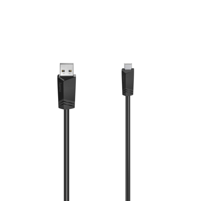 Кабел HAMA USB-A мъжко - USB-B mini мъжко, 1.5 м 