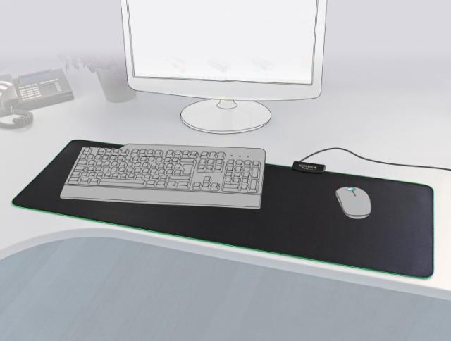 Delock USB Mouse Pad 920 x 303 x 3 mm with RGB Illumination 