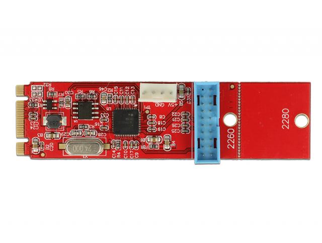 Delock Converter M.2 Key B+M male to 1 x USB 5 Gbps Pin Header 