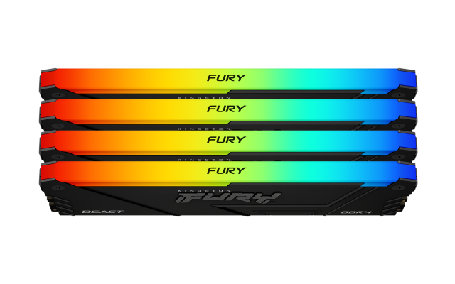 Памет Kingston FURY Beast Black RGB 32GB(4x8GB) DDR4 3600MHz CL17 