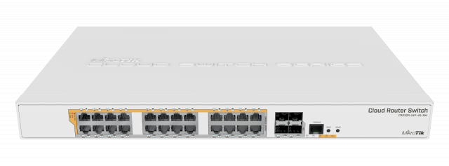 Суич Mikrotik CRS328-24P-4S-RM, 24xGigabit LAN, L2/L3, 4xSFP+ cages 