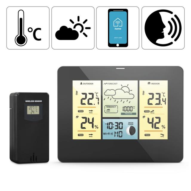 Station Weather Outdoor Hama WLAN App, Sensor, with