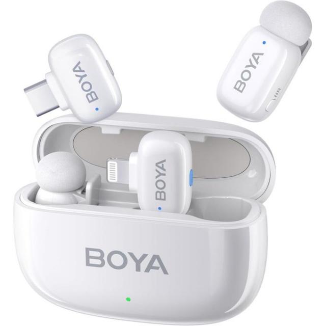 Безжична микрофонна система BOYA Mini за USB-C и DI - Бели 