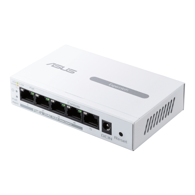 Суич ASUS ExpertWiFi EBP15 5-Port GbE, 4 PoE+ Ports 5 x 10/100/1000Mbps ports 