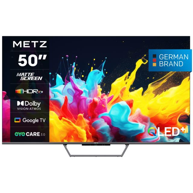 Телевизор METZ 50MQE7600Z, 50"(126 см), QLED, Google TV, 4K/UND, 60Hz 