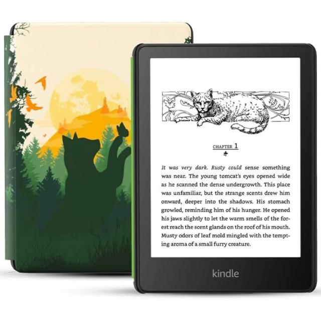 eBook четец Kindle Paperwhite Kids 6.8", 16GB, 2021, 11 генерация, IPX8, Warrior Cats 