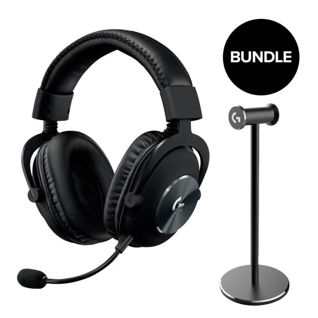 Bundle Gaming Earphone Logitech PRO X + Premium Headset Stand 