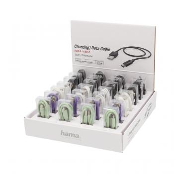 Hama Charging/Data Cable, USB-A - USB-C, 0.75 m, 28 Pcs in Display