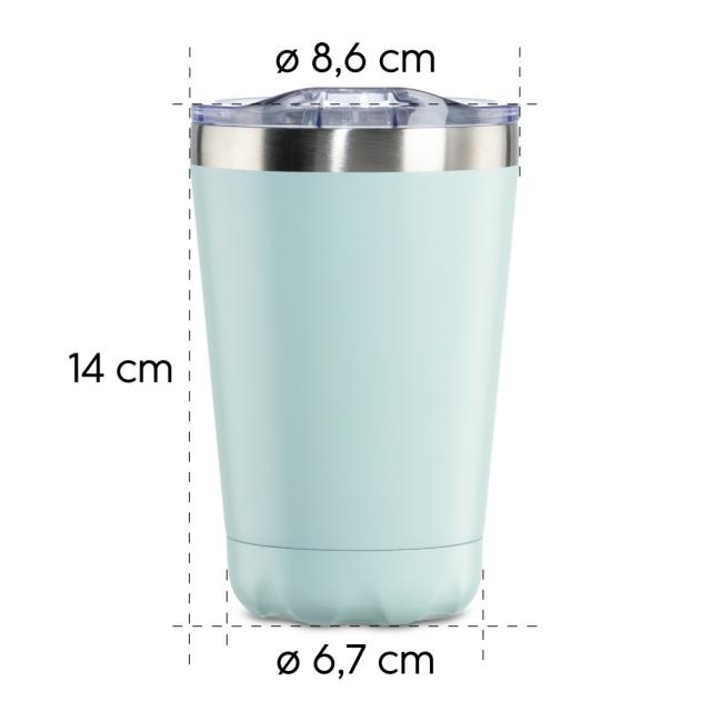 Xavax Thermal Mug, 270 ml, Insulated Mug To Go with Drinks Opening, pastel blue 