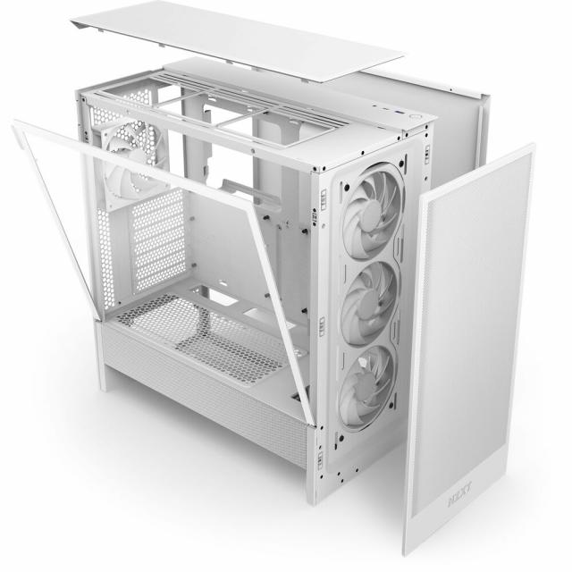 Кутия NZXT H5 Flow RGB 2024 White, Mid-Tower 