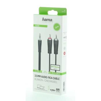 Audio Connecting Cable HAMA 3.5 mm jack plug - 2 RCA plugs, stereo, 1.5 m 